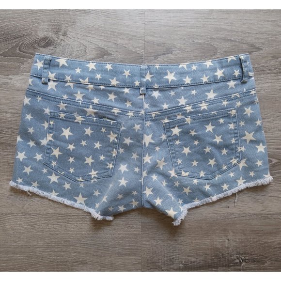 BAJEE COLLECTION by be cool Star Denim Fray Shorts - Picture 2 of 4